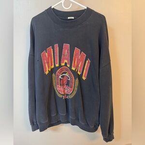 Abercrombie & Fitch Navy Sweatshirt with Red Graphics